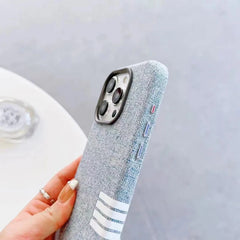 Premium Flax Linen Fabric MagSafe Case For iPhone | Textured Cotton Canvas Alloy Lens Phone Cover