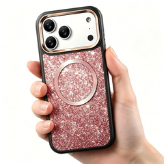 Sparkling Diamond Case For iPhone | MagSafe Alloy lens Phone Cover