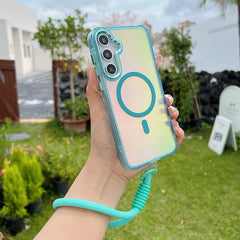 Laser Gradient Magnetic Lanyard Shockproof Case for Samsung Galaxy