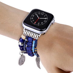 Boho Colorful Beaded Bracelet Band with Silver Charms  For Apple Watch | Jewelry Strap