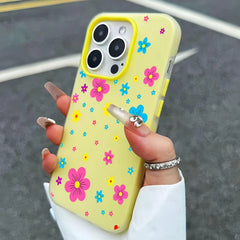 Cute Girly Colorful Flower Pattern Phone Case For iPhone