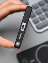 Frosted Alloy Lens Magnetic Phone Case for Samsung Galaxy | Carbon Fibre Texture with Soft Edge Phone Cover