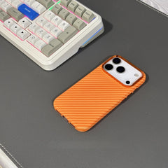 Orange Plaid Carbon Magnetic Case for iPhone