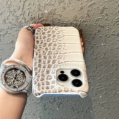 Crocodile Pattern Leather Case For iPhone | Ombre Gradient Shockproof Cover For Phone