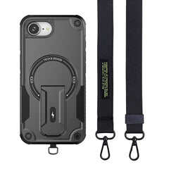 Crossbody Lanyard Magnetic Stand Case For iPhone Cover