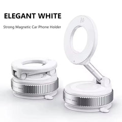 Strong Magnetic Car Phone Holder with Foldable MagSafe Design | 360° Adjustable Vacuum Mount