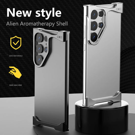 Titanium Alloy Metal Corner Bumper Case  For Samsung Galaxy | Frameless Aromatherapy Shockproof Phone Cover