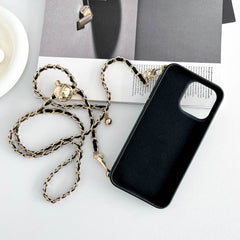 Crossbody Phone Case for iPhone |  Leather Wallet Cover with Adjustable Chain Lanyard, Card Slot Pocket & Kickstand