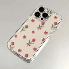 Floral Pattern Protective Cover for iPhone | Transparent Soft Cover