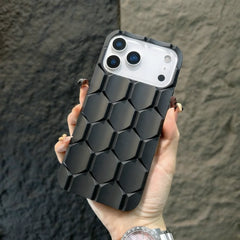 3D Honeycomb Cube Matte Phone Case For iPhone | Soft Silicone Shockproof Armor Cover