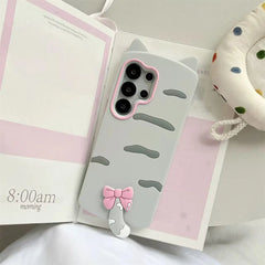 3D Cartoon Kitten Bowknot Case For Samsung Galaxy