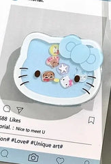Cute Hello Kitty with Holder Phone Case For iPhone | Clear TPU Cover