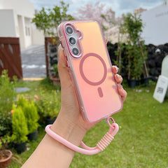 Laser Gradient Magnetic Lanyard Shockproof Case for Samsung Galaxy