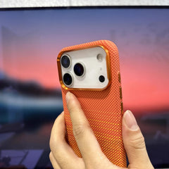 Orange Plaid Carbon Magnetic Case for iPhone