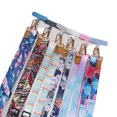 Universal Retro Pattern Phone Lanyard | Wide Adjustable Crossbody Shoulder Strap | Vintage Fabric Neck Sling Bag Chain with Secure Case Tab Insert