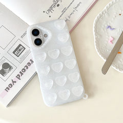 Trendy 3D Heart Suction Cup iPhone Case | Soft Silicone Hands-Free Mirror Selfie Cover