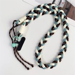 Hand-Woven Crossbody Phone Lanyard Strap | Creative Multi-Color Braided Cellphone Shoulder Neck Cord with Universal Case Insert Tab