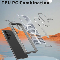Heat Dissipation Folding Stand Magnetic Phone Case For Samsung Galaxy