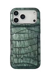 Crocodile Skin Leather with Mirror Holder Phone Case for iPhone