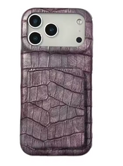 Crocodile Skin Leather with Mirror Holder Phone Case for iPhone