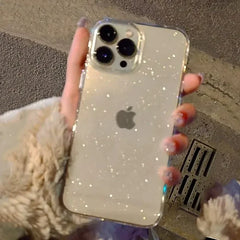 Sparkly Glitter Case for iPhone | Slim Clear Transparent Soft TPU Shockproof Bling Phone Cover