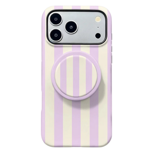 MagSafe Striped iPhone Case with Phone Grip | 2-in-1 Kickstand Cover