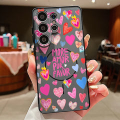 Heart Pattern Magnetic Phone Case For Samsung Galaxy