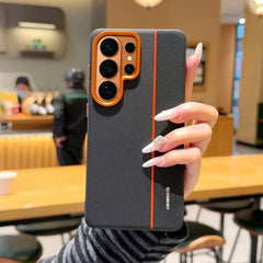 Two-tone Color Faux Leather Phone Case For Samsung