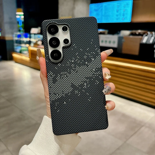 Carbon Fiber Kevlar Pattern Magnetic Phone Case For Samsung