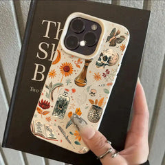 Artistic Skull Print Phone Case For iPhone