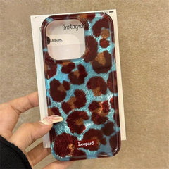 Glittered Leopard Print Phone Case For iPhone | Soft TPU Shockproof Cover