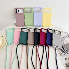 Crossbody Lanyard Cord Liquid Silicone Soft Case for iPhone