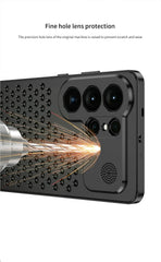 Metal Frame Cooling Case for Samsung Galaxy | Hollow Out Heat Dissipation Aluminum Cover | Hard 2-in-1 Shockproof Bumper Case