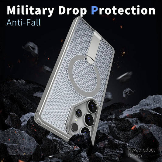 Heat Dissipation Folding Stand MagSafe Phone Case For Samsung Galaxy