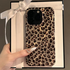 Glittered Leopard Print Phone Case For iPhone | Soft TPU Shockproof Cover