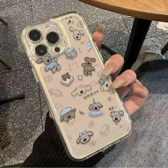 Cartoon Puppy Case For iPhone| Shockproof Case | Transparent Phone Case