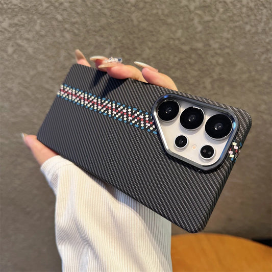 Colorful Kevlar Carbon Fiber Magnetic Phone Case For Samsung
