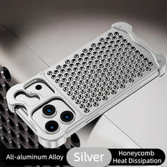 Honeycomb Metal Aluminum Alloy Heat Dissipation Bumper Phone Case for iPhone
