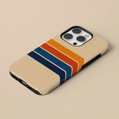 Magnetic Retro Stripe Case for iPhone | Shockproof Hard Acrylic Protective Cover