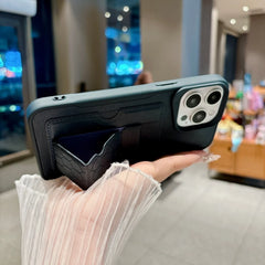 Business Leather Texture with Card Holder Slot and Stand Phone Case For iPhone