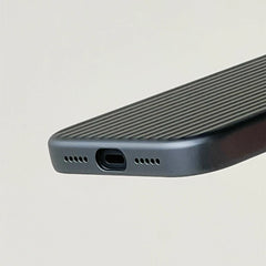 Luggage Style Vertical Groove MagSafe For iPhone | Suitcase Textured Metallic Cover Phone Case