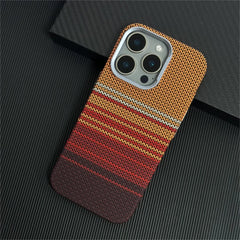 Carbon Fiber Woven Case for iPhone | Magnetic MagSafe Cover with Alloy Lens Protector