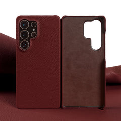 Lychee Grain Genuine Leather Case For Samsung Galaxy