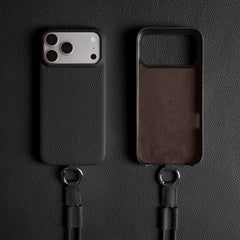 Crossbody Lanyard Genuine Leather Phone Case for iPhone