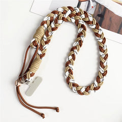 Hand-Woven Crossbody Phone Lanyard Strap | Creative Multi-Color Braided Cellphone Shoulder Neck Cord with Universal Case Insert Tab