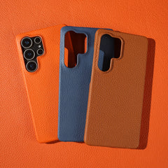 Lychee Grain Genuine Leather Case For Samsung Galaxy