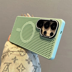 Honeycomb Mesh Cooling MagSafe Case for Samsung Galaxy with Alloy Lens Bracket
