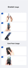 MagSafe Magnetic Leather Wallet with Folding Kickstand For iPhone & Samsung | Slim Card Holder Phone Stand