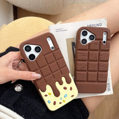 3D Melting Chocolate Bar Phone Case for iPhone | Shockproof Soft Silicone Case