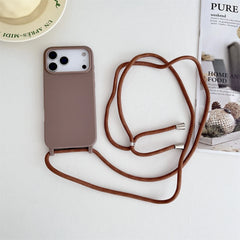 Crossbody Lanyard Cord Liquid Silicone Soft Case for iPhone